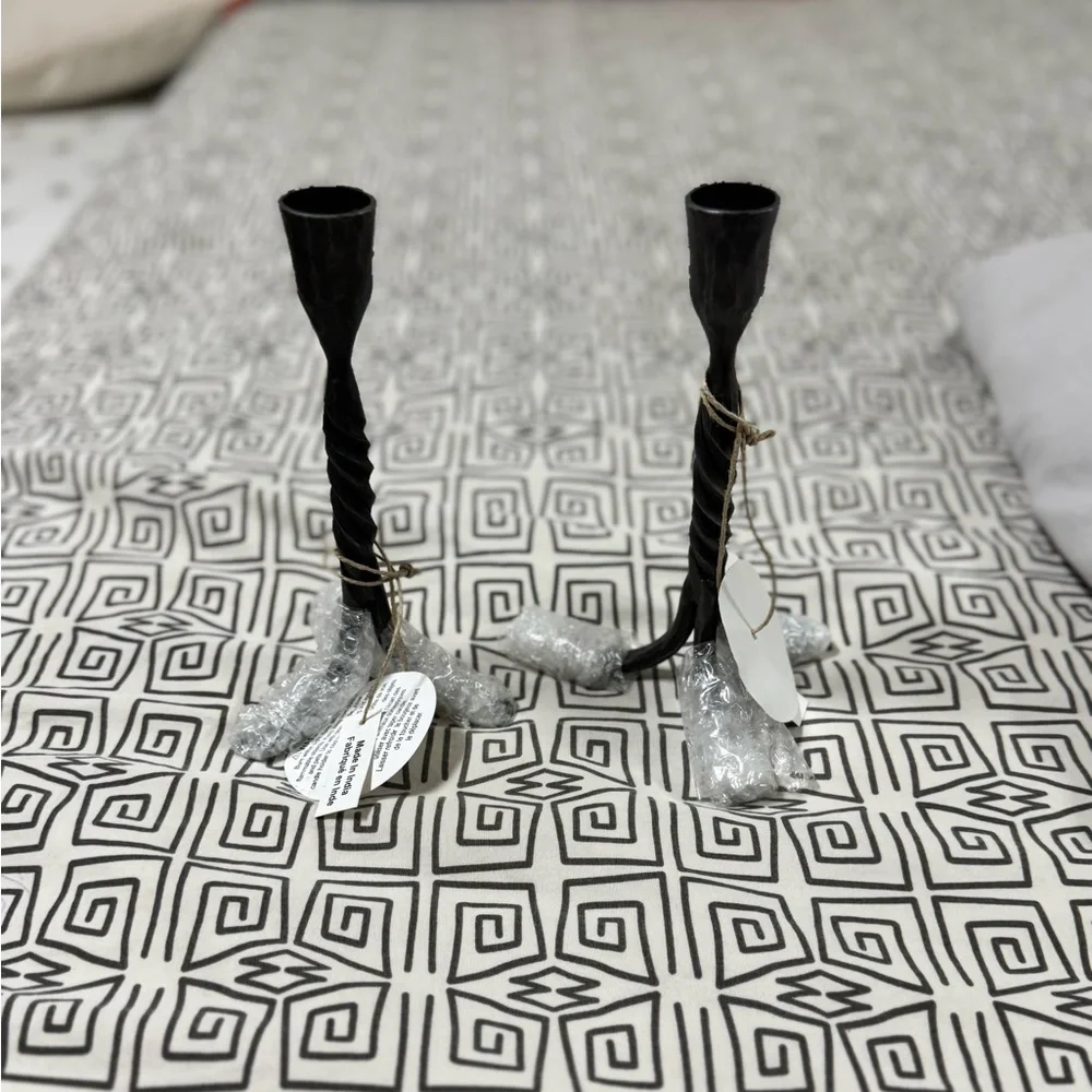 West Elm Candle Holders. Small and big. Iron. Heavy